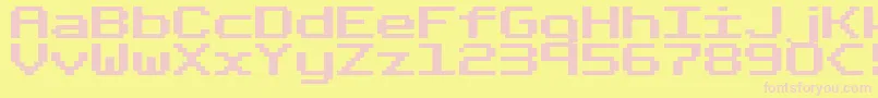 FixedBo Font – Pink Fonts on Yellow Background