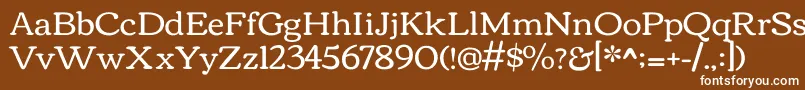 CorbenRegular-Schriftart – Weiße Schriften auf braunem Hintergrund