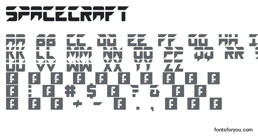 A fonte Spacecraft – alfabeto, números, caracteres especiais