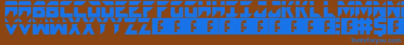 Spacecraft Font – Blue Fonts on Brown Background