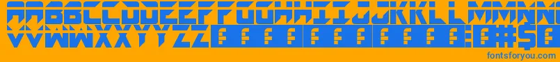 Spacecraft Font – Blue Fonts on Orange Background