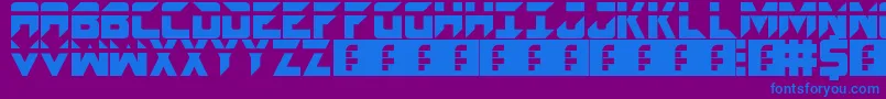 Spacecraft Font – Blue Fonts on Purple Background