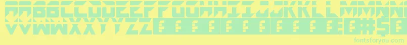 Spacecraft Font – Green Fonts on Yellow Background