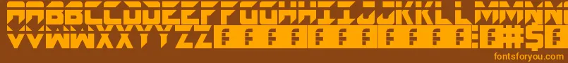 Spacecraft Font – Orange Fonts on Brown Background