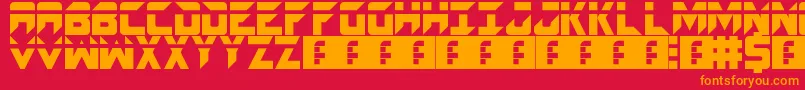 Spacecraft Font – Orange Fonts on Red Background