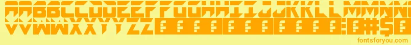 Spacecraft Font – Orange Fonts on Yellow Background