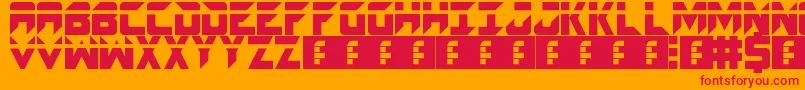Spacecraft Font – Red Fonts on Orange Background