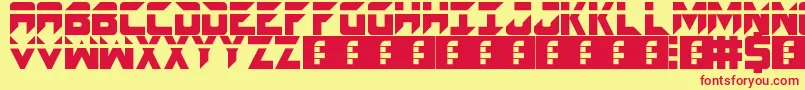 Spacecraft Font – Red Fonts on Yellow Background
