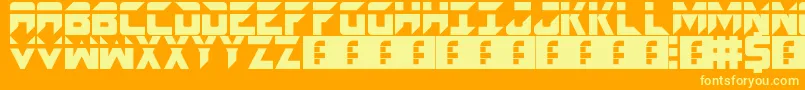 Spacecraft Font – Yellow Fonts on Orange Background