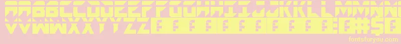 Spacecraft Font – Yellow Fonts on Pink Background