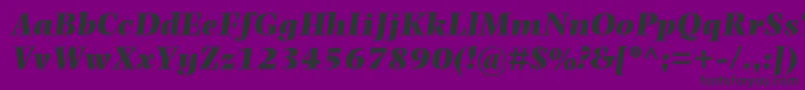 フォントPhotinaMtUltraBoldItalic – 紫の背景に黒い文字