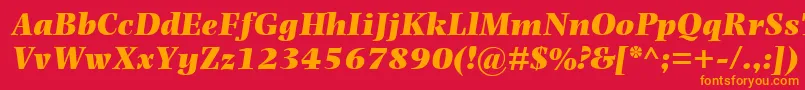 PhotinaMtUltraBoldItalic Font – Orange Fonts on Red Background