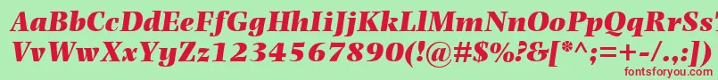 PhotinaMtUltraBoldItalic Font – Red Fonts on Green Background