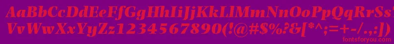 PhotinaMtUltraBoldItalic Font – Red Fonts on Purple Background