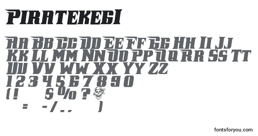Шрифт PiratekegI – алфавит, цифры, специальные символы