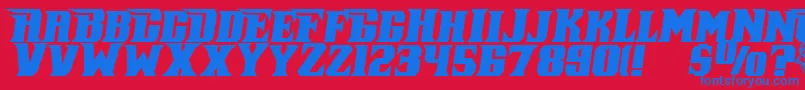 PiratekegI Font – Blue Fonts on Red Background