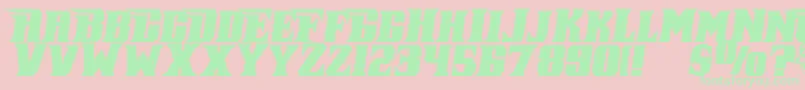 PiratekegI-Schriftart – Grüne Schriften auf rosa Hintergrund