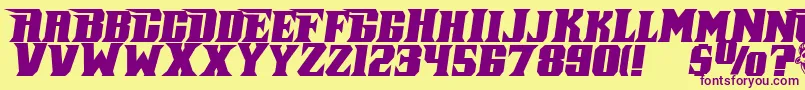 PiratekegI Font – Purple Fonts on Yellow Background