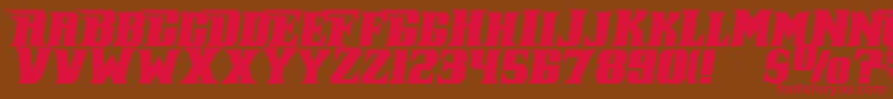 PiratekegI Font – Red Fonts on Brown Background