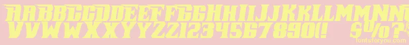 PiratekegI-Schriftart – Gelbe Schriften auf rosa Hintergrund
