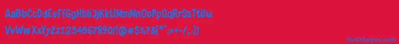Levinaive Font – Blue Fonts on Red Background