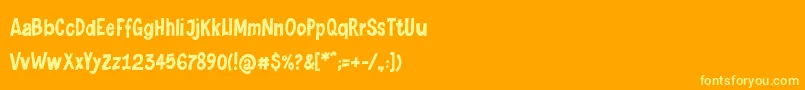 Levinaive Font – Yellow Fonts on Orange Background
