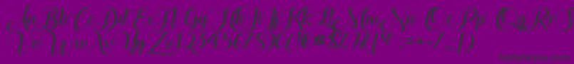 TheHeartOfEverythingOtf Font – Black Fonts on Purple Background