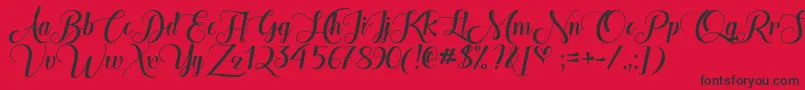 TheHeartOfEverythingOtf Font – Black Fonts on Red Background