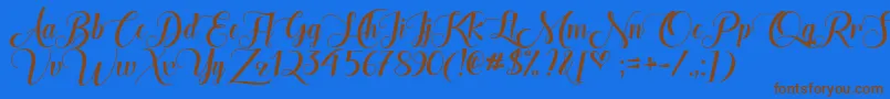 More about TheHeartOfEverythingOtf Font TheHeartOfEverythingOtf Font – Brown Fonts on Blue Background