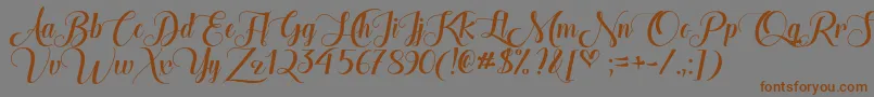 TheHeartOfEverythingOtf Font – Brown Fonts on Gray Background