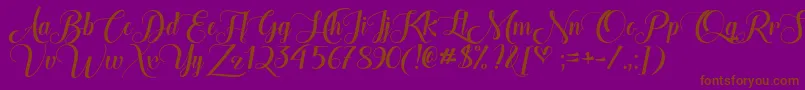 TheHeartOfEverythingOtf Font – Brown Fonts on Purple Background