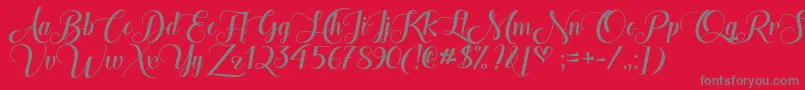 TheHeartOfEverythingOtf Font – Gray Fonts on Red Background