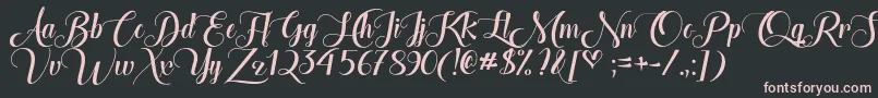 TheHeartOfEverythingOtf Font – Pink Fonts on Black Background