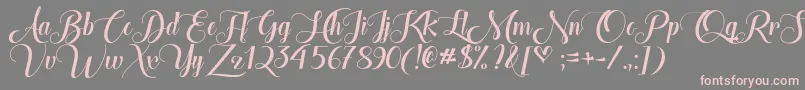 TheHeartOfEverythingOtf Font – Pink Fonts on Gray Background