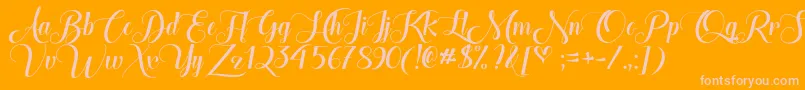 TheHeartOfEverythingOtf Font – Pink Fonts on Orange Background