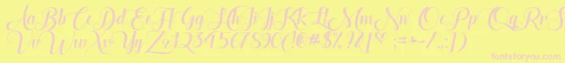 More about TheHeartOfEverythingOtf Font TheHeartOfEverythingOtf Font – Pink Fonts on Yellow Background