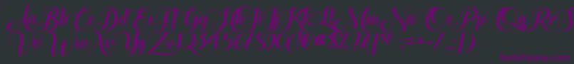 TheHeartOfEverythingOtf Font – Purple Fonts on Black Background