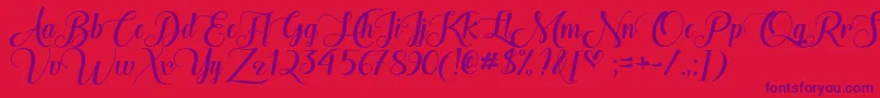 Подробнее о шрифте TheHeartOfEverythingOtf Шрифт TheHeartOfEverythingOtf – фиолетовые шрифты на красном фоне