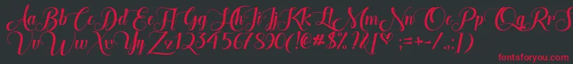 TheHeartOfEverythingOtf Font – Red Fonts on Black Background