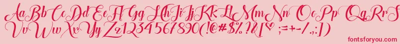 TheHeartOfEverythingOtf Font – Red Fonts on Pink Background
