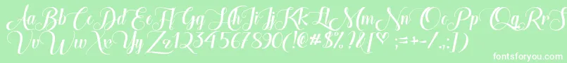 フォントTheHeartOfEverythingOtf – 緑の背景に白い文字