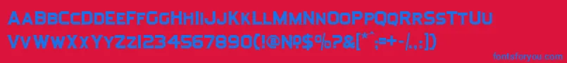 LhfAntiqueHalfBlock Font – Blue Fonts on Red Background