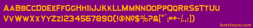 LhfAntiqueHalfBlock Font – Orange Fonts on Purple Background