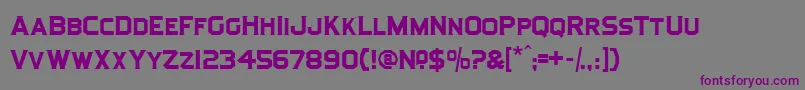 フォントLhfAntiqueHalfBlock – 紫色のフォント、灰色の背景