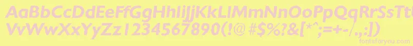 ChantillyantiqueBolditalic Font – Pink Fonts on Yellow Background