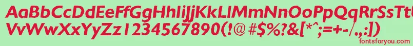 ChantillyantiqueBolditalic Font – Red Fonts on Green Background