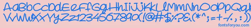 SuperSweet Font – Blue Fonts on Pink Background