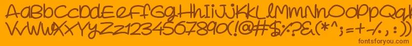 SuperSweet-Schriftart – Braune Schriften auf orangefarbenem Hintergrund