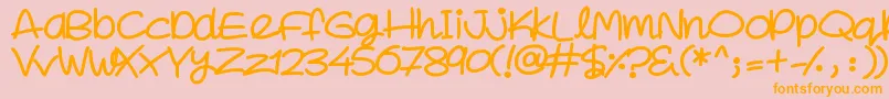 SuperSweet-Schriftart – Orangefarbene Schriften auf rosa Hintergrund