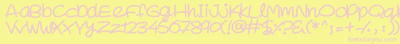 SuperSweet Font – Pink Fonts on Yellow Background